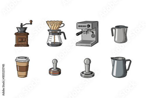 Coffee brewing essentials: traditional and modern equipment collection
