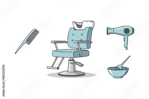 Modern salon equipment for hair styling and grooming