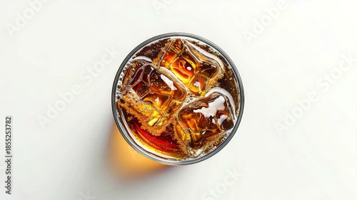 Video A close-up shot of a glass of soda sitting on a table, ready to be enjoyed