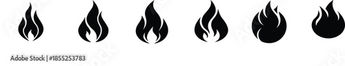 Flame fire icon vector illustration on white background