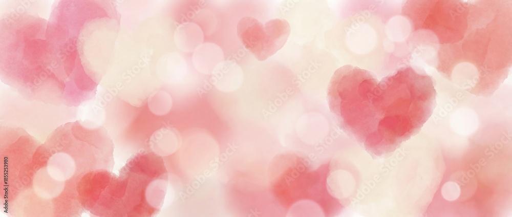 Fototapeta premium Valentine's Day Abstract with Heart Bokeh Pastel for Romantic Design Defocused Background