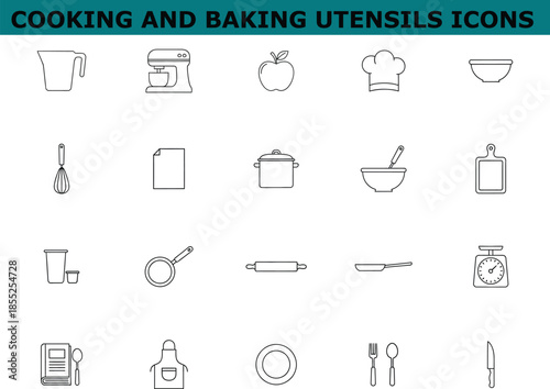 Cooking and Baking Utensils Icons