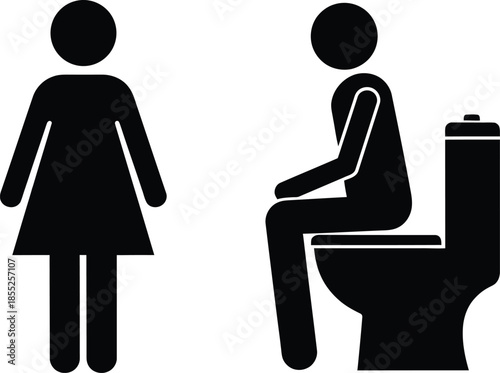 Restroom signs for men and women