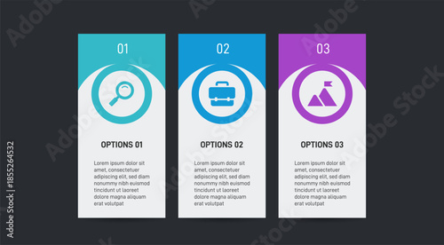 Progress bar featuring 3 arrow-shaped elements, symbolizing the three stages of business strategy and progression. Clean timeline infographic design template. Vector for mobile presentation.