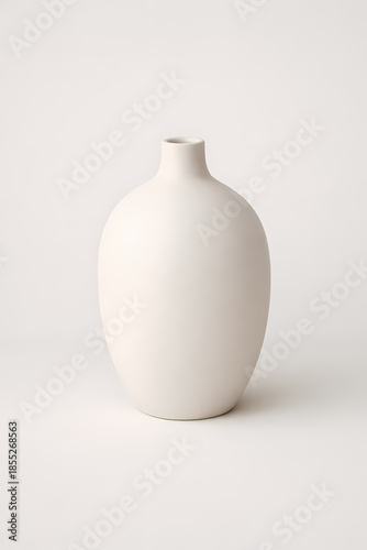 Minimal White Ceramic Vase with Soft Matte Texture