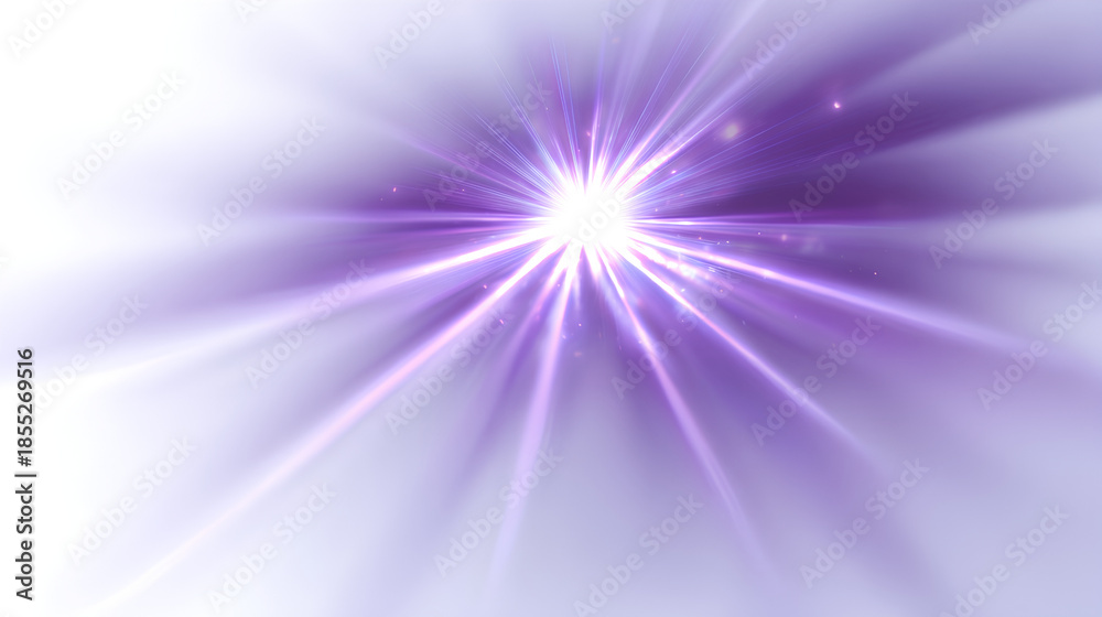 Obraz premium Purple light beam flare on white background Stock Illustration