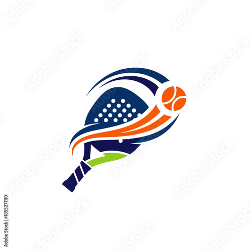 Dynamic tennis player silhouette with vibrant lines and modern style