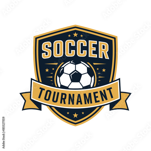 Dynamic and Eye-catching Soccer Tournament Badge with Bold Emblem and Soccer