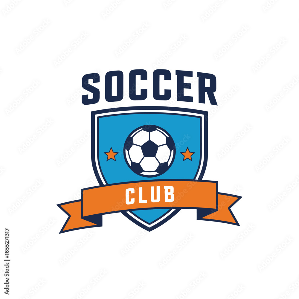 Naklejka premium Dynamic soccer club emblem featuring a shield design and vibrant colors