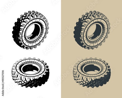Truck tire illustrations
