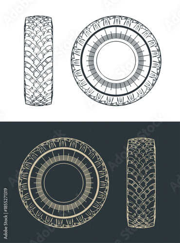 Truck tire drawings
