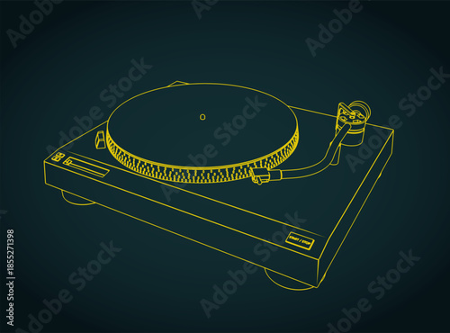 Turntable vinyl sketch