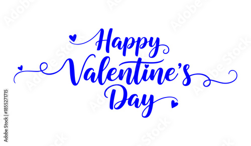 Happy Valentines Day greeting card. Calligraphic design for print cards, banner, poster Hand drawn text lettering for Valentines Day with hearts shape Vector illustration isolated on white background.