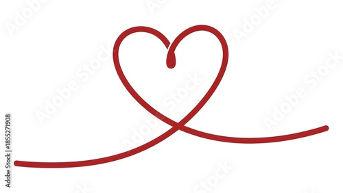 A simple red heart shape drawn on a surface, symbolizing love and affection