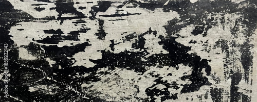 Dark grunge wall texture, cracked and aged stone surface, ideal for background, wallpaper, or graphic design material.