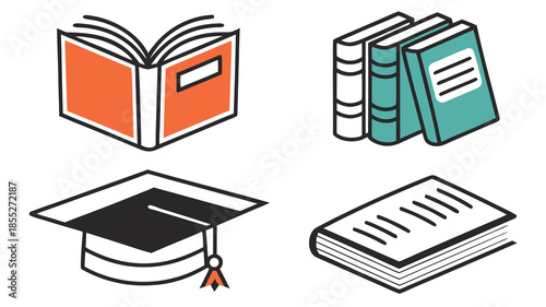 Collection of educational icons Vector