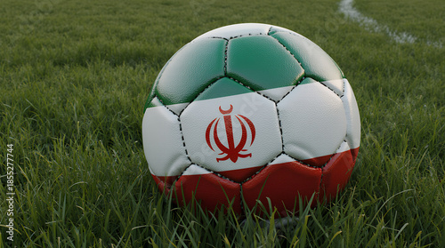 iran soccer ball on grass