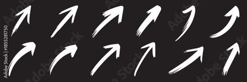 arrow twelve brush stroke arrows for presentation and maps