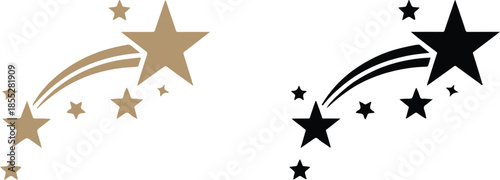star shooting comet with trailing sparkles vector icon