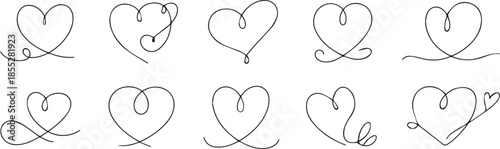 heart doodle sketch heart motifs vector clipart for design use