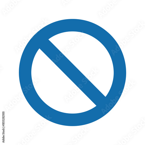 A blue prohibition sign indicating a restriction or denial.