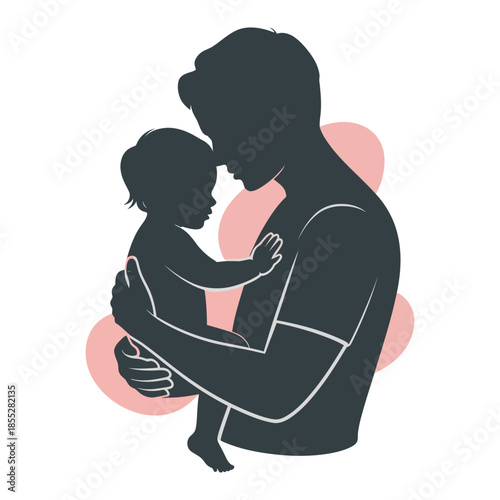 A father lovingly holds his child, showcasing a tender moment of family connection.