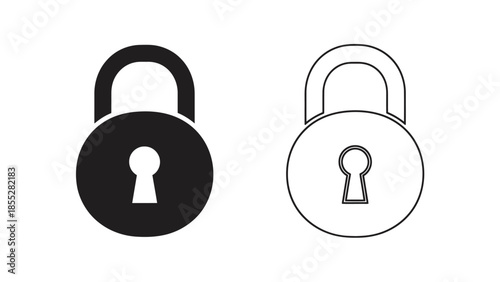 Black and white padlock icons showing locked and unlocked states