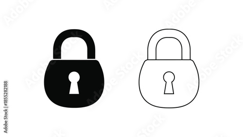 Black and white padlock icons representing security and protection concepts