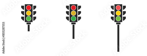 Traffic restriction sign icons with up and down arrows, road safety vector symbols in three colors