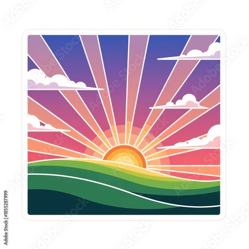 Sunrise over a peaceful landscape symbolizing hope and renewal.
