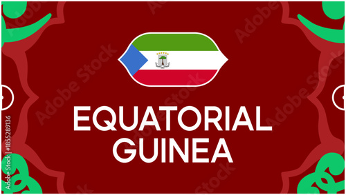 Equatorial Guinea Flag African Nations Morocco 2025 Emblem Countries Teams African Football Symbol Logo Design Vector Illustration