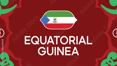 Equatorial Guinea Flag African Nations Morocco 2025 Emblem Countries Teams African Football Symbol Logo Design Vector Illustration