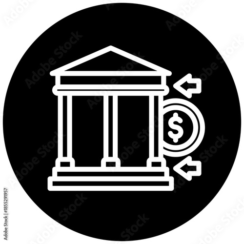 Bank Deposit Icon Button, Mini Illustration Relate To Payment Service. Use For Modern Concept, Ui, Ux Web And App Development.