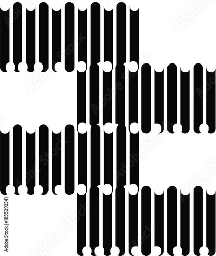 Geometric pattern of black and white radiating lines