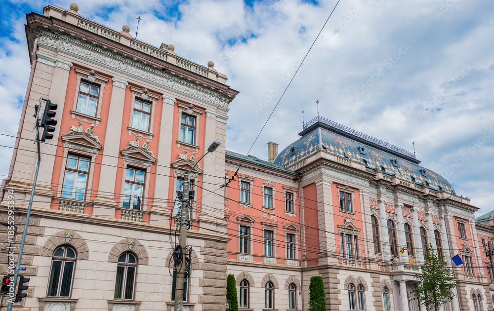 Fototapeta premium Exterior of Palace of Justice - Court of Appeal and Tribunal in Cluj Napoca city, Romania