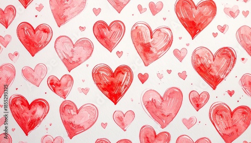 Abstract watercolor heart background. Concept love, valentine day greeting card.