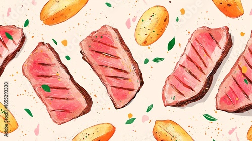 steak with roasted potatoes