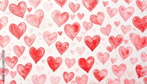 Abstract watercolor heart background. Concept love, valentine day greeting card.