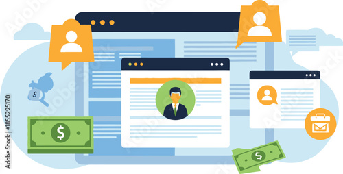 Hand-Drawn Style Whisk Vector Illustration for Cafe Decor