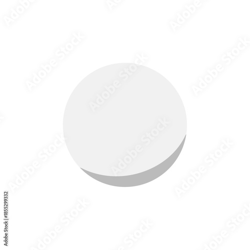 White table tennis ball on white background, transparent background, isolated, vector  