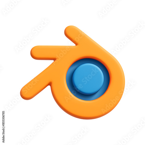 Blender logo featuring a stylized orange swirl and blue sphere on transparent background