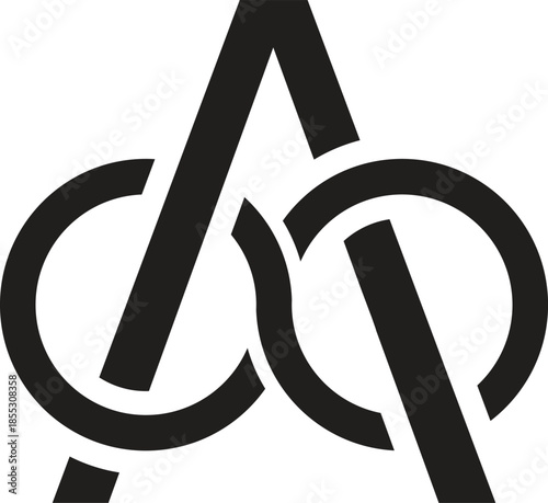 An A with an infinity-shaped icon joins together in a simple A+Infinite logo design
