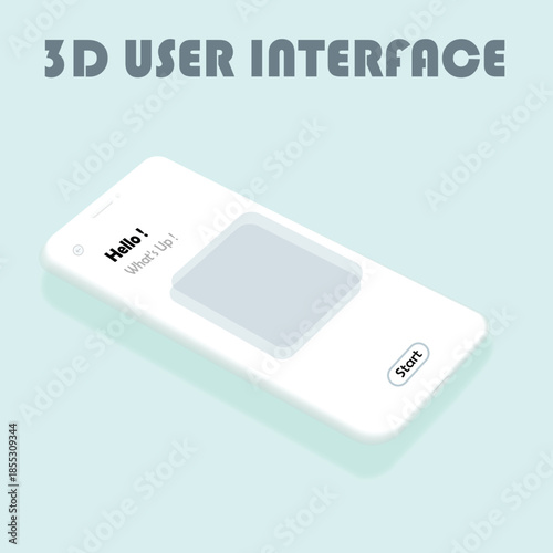  3D Mobile App User Profile Screen UI Design
