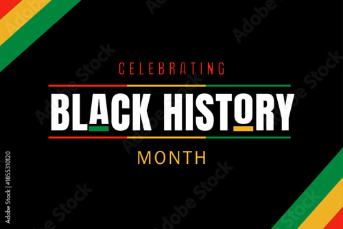 Black History Month February concept. Banner template design, poster with text stock illustration