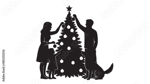 Christmas celebrity silhouette vector  on white background 