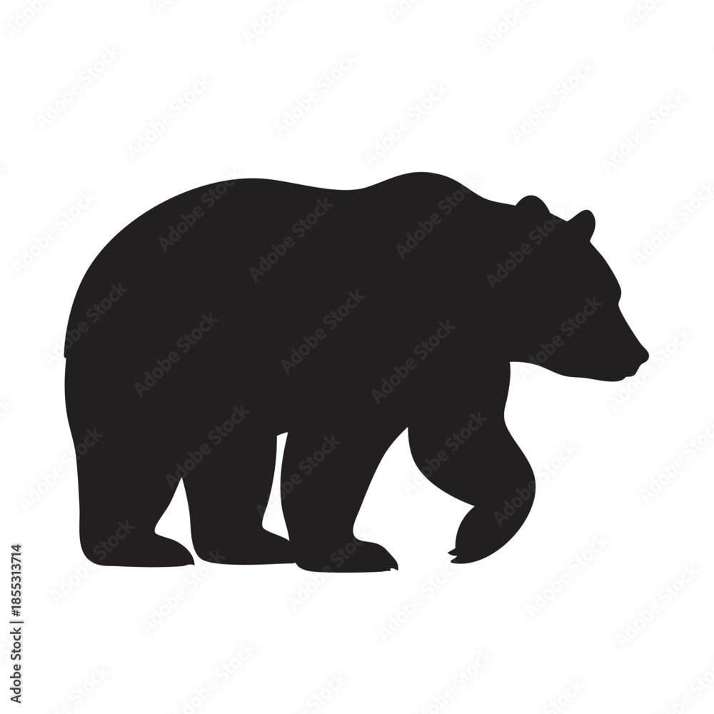 Fototapeta premium bear silhouette vector icon on white background 