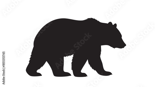 bear silhouette vector on white background 