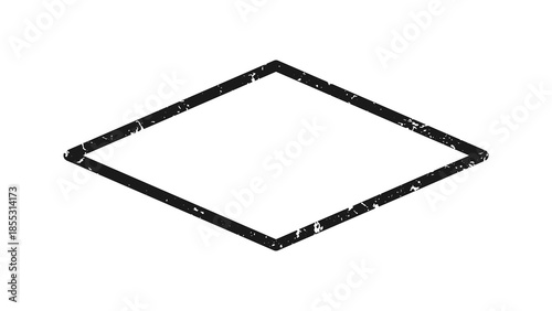 Grunge border in rhombus form