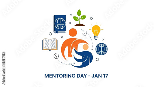 Mentoring day concept with people helping and learning together