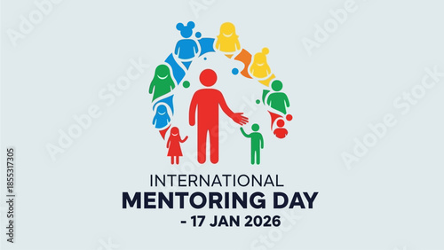 International Mentoring Day with diverse people icons